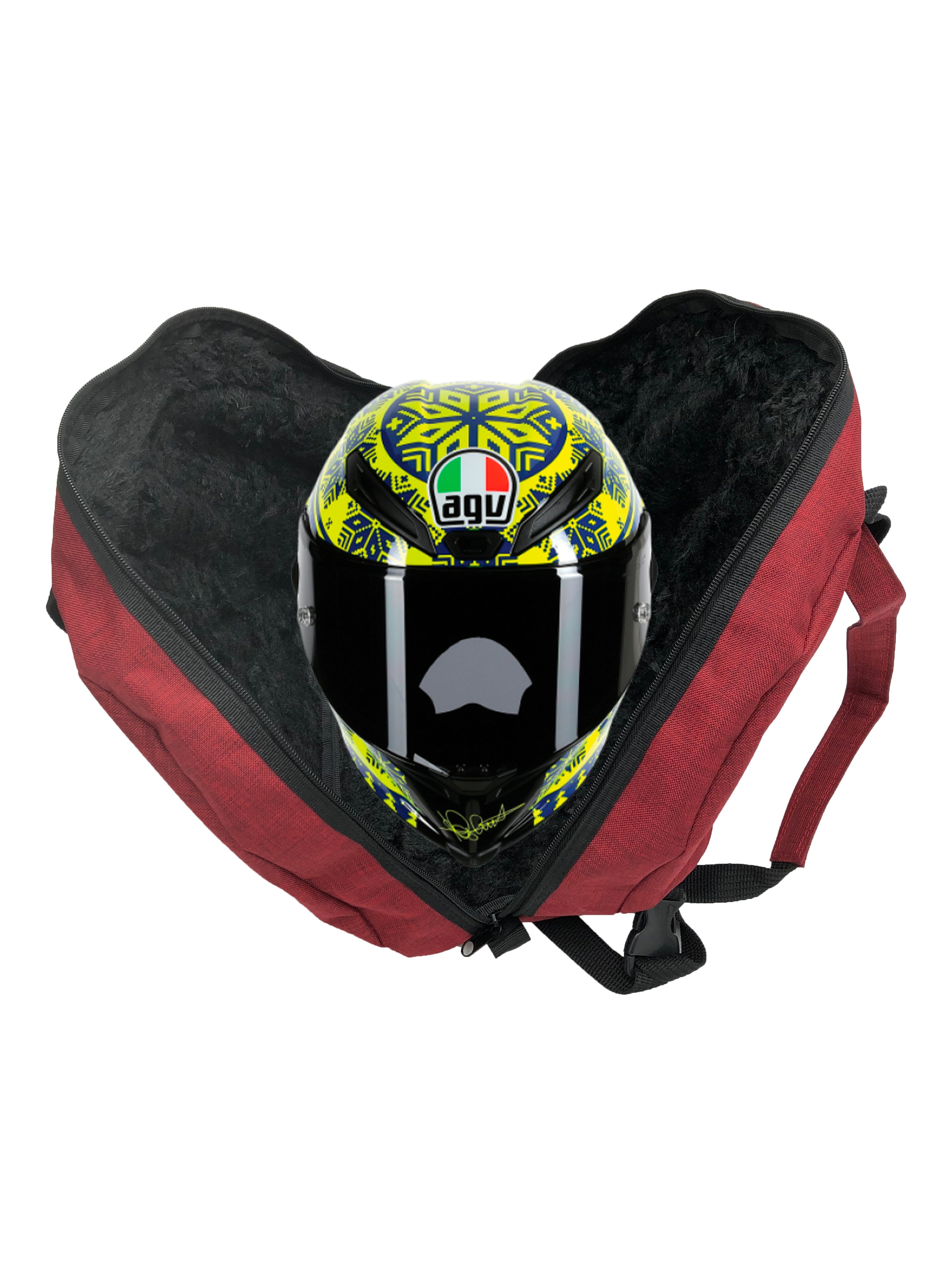 Funda para casco de motocicleta impermeable a salpicaduras, acolchonada y con forro suave para evitar rayones. Compatible con todos los tamaños y modelos de casco (S a XXXL, jet, completo, enduro). Incluye asas superiores, correa tipo mochila y bolsillo exterior con cinta reflejante. Disponible en negro, azul, gris y rojo. Hecho en México con materiales de alta calidad. Funda para casco de motocicleta impermeable a salpicaduras, acolchonada y con forro suave para evitar rayones. Compatible con todos los tamaños y modelos de casco (S a XXXL, jet, completo, enduro). Incluye asas superiores, correa tipo mochila y bolsillo exterior con cinta reflejante. Disponible en negro, azul, gris y rojo. Hecho en México con materiales de alta calidad.